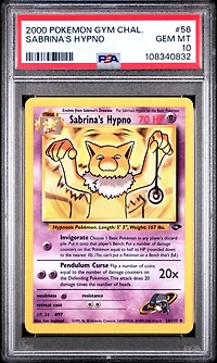2000 Pokemon Gym Challenge 56 Sabrina's Hypno PSA 10