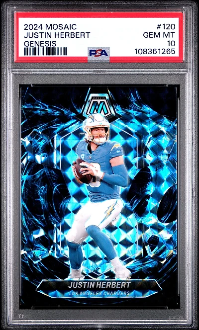 2024 Panini Mosaic 120 Justin Herbert Genesis PSA 10