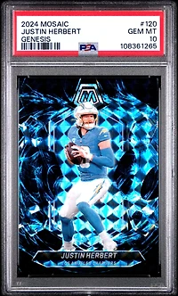 2024 Panini Mosaic 120 Justin Herbert Genesis PSA 10