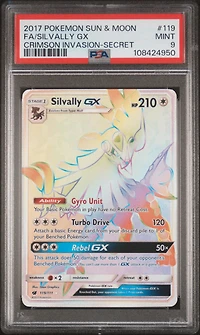 2017 Pokemon Sun & Moon Crimson Invasion 119 Full Art/silvally Gx Secret PSA
