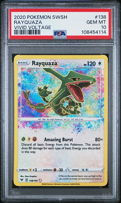 2020 Pokemon Sword & Shield Vivid Voltage 138 Rayquaza PSA