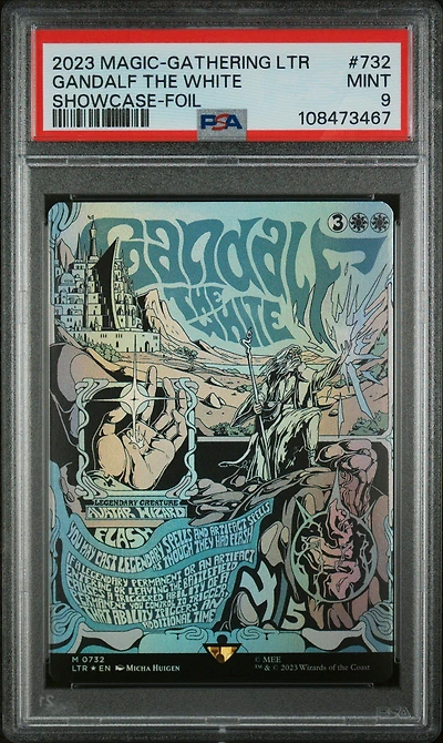 2023 Magic The Gathering Tales Of Middle-earth 732 Gandalf The White Showcase-foil PSA 9