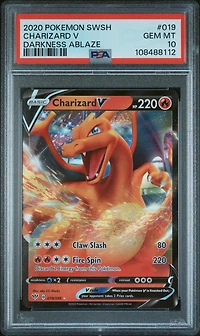 2020 Pokemon Sword & Shield Darkness Ablaze 019 Charizard V PSA
