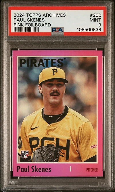2024 Topps Archives 200 Paul Skenes Pink Foilboard PSA 9