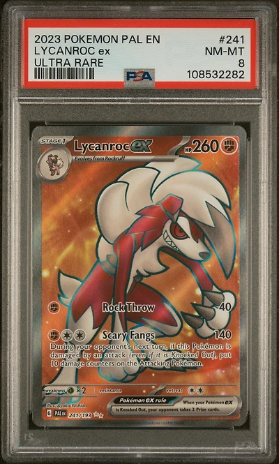2023 Pokemon Pal En-paldea Evolved 241 Lycanroc Ex Ultra Rare PSA