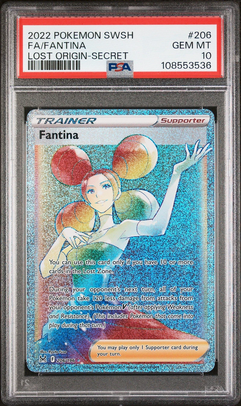 2022 Pokemon Sword & Shield Lost Origin 206 Full Art/fantina Secret PSA