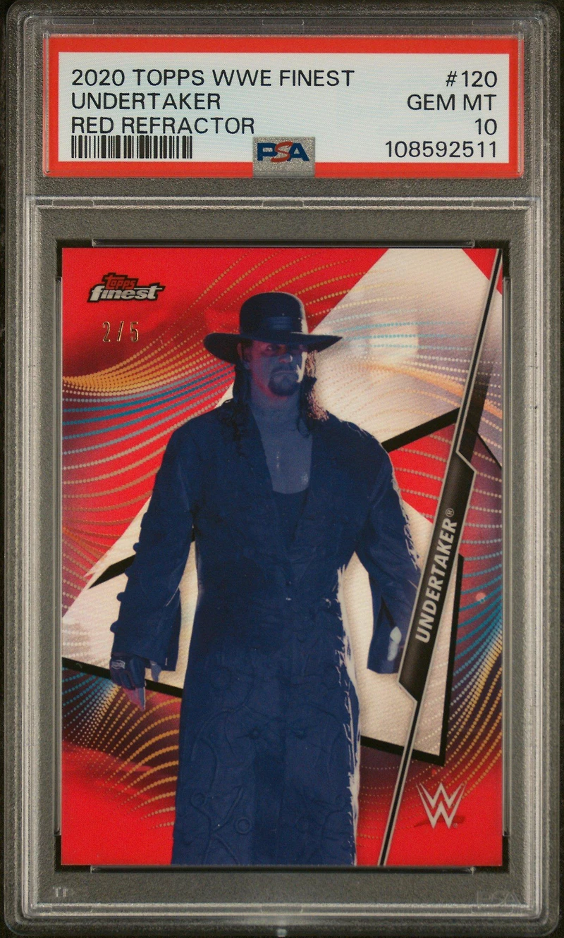 2020 Topps Wwe Finest 120 Undertaker Red Refractor PSA 10