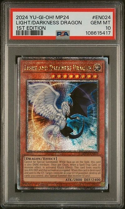 2024 Yu-gi-oh! Mp24-25th Anniversary Tin: Dueling Mirrors En024 Light And Darkness Dragon 1st Edition PSA 10