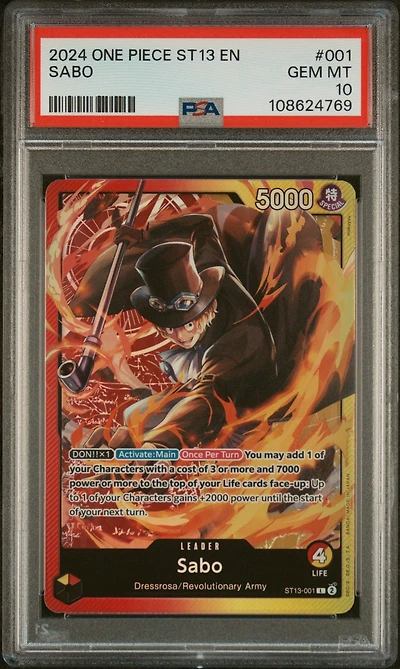 2024 One Piece Ultra Deck St13-the Three Brothers 001 Sabo PSA 10