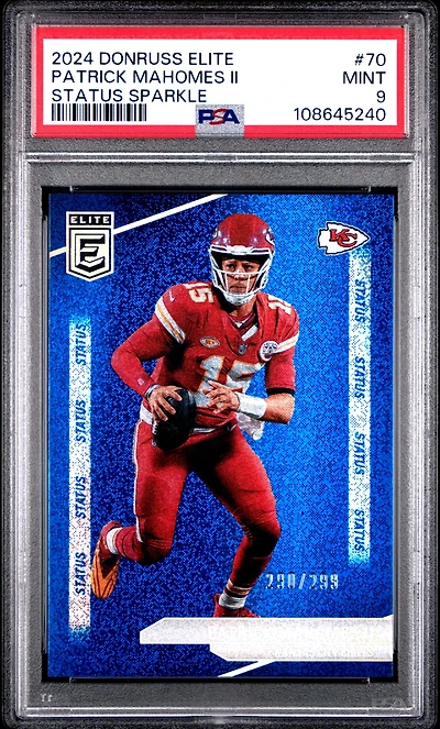 2024 Panini Donruss Elite 70 Patrick Mahomes Ii Status Sparkle PSA 9