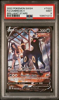 2022 Pokemon Sword & Shield Brilliant Stars Tg22 Full Art/umbreon V PSA