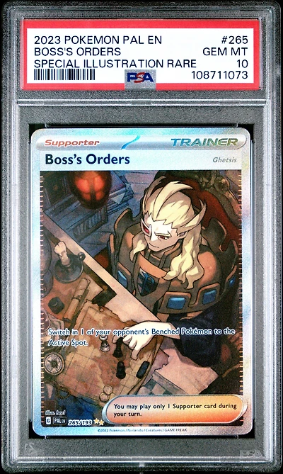 2023 Pokemon Pal En-paldea Evolved 265 Boss's Orders Special Illustration Rare PSA 10