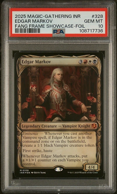 2025 Magic The Gathering Innistrad Remastered 328 Edgar Markov Fang Frame Showcase-foil PSA 10
