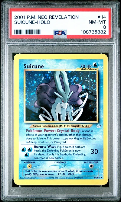 2001 Pokemon Neo Revelation 14 Suicune-holo PSA