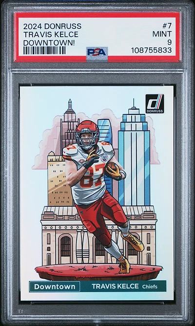 2024 Panini Donruss Downtown! 7 Travis Kelce PSA