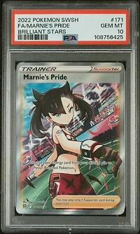2022 Pokemon Sword & Shield Brilliant Stars 171 Full Art/marnie's Pride PSA