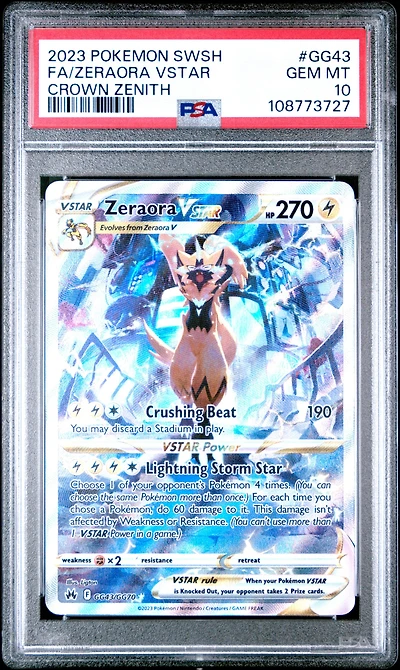 2023 Pokemon Sword And Shield Crown Zenith Gg43 Full Art/zeraora Vstar PSA