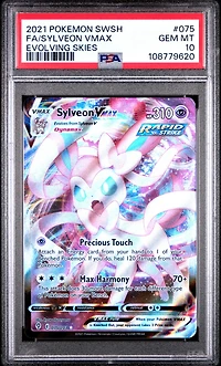 2021 Pokemon Sword & Shield Evolving Skies 075 Full Art/sylveon Vmax PSA 10