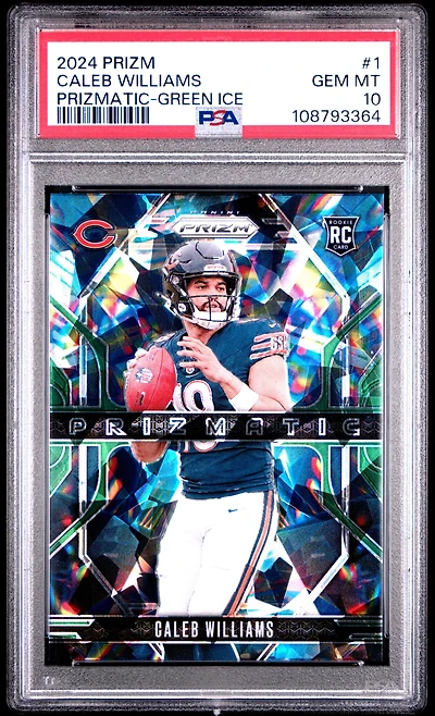 2024 Panini Prizm Prizmatic 1 Caleb Williams Green Ice PSA