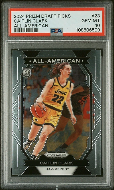 2024 Panini Prizm Draft Picks All-american 23 Caitlin Clark PSA