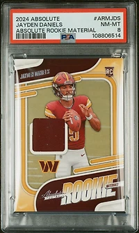 2024 Panini Absolute Absolute Rookie Materials Armjds Jayden Daniels PSA 8