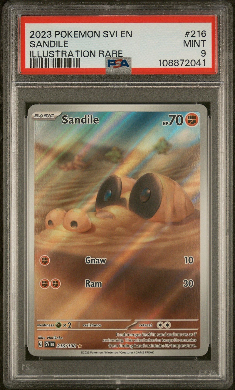 2023 Pokemon Svi En-scarlet & Violet 216 Sandile Illustration Rare PSA