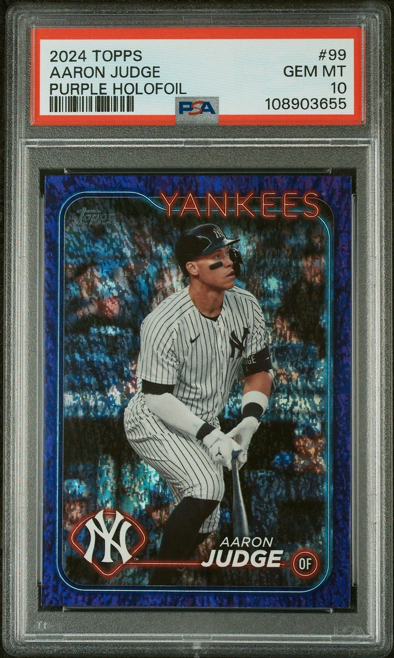2024 Topps 99 Aaron Judge Purple Holofoil PSA 10
