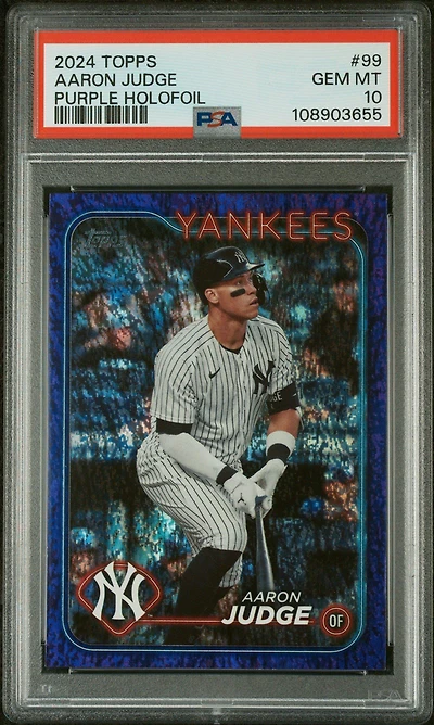 2024 Topps 99 Aaron Judge Purple Holofoil PSA 10