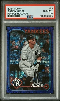 2024 Topps 99 Aaron Judge Purple Holofoil PSA 10