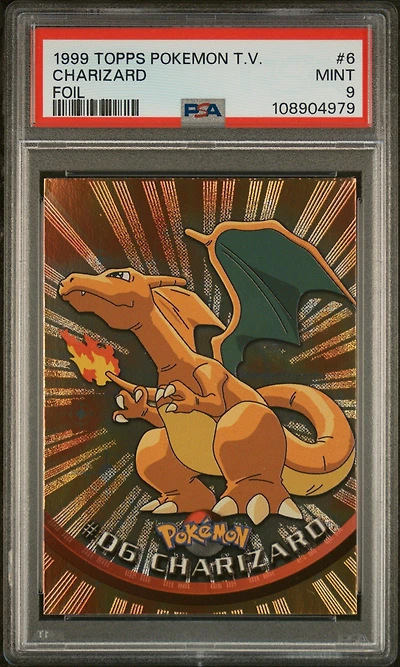 1999 Topps Pokemon Tv 6 Charizard Foil PSA
