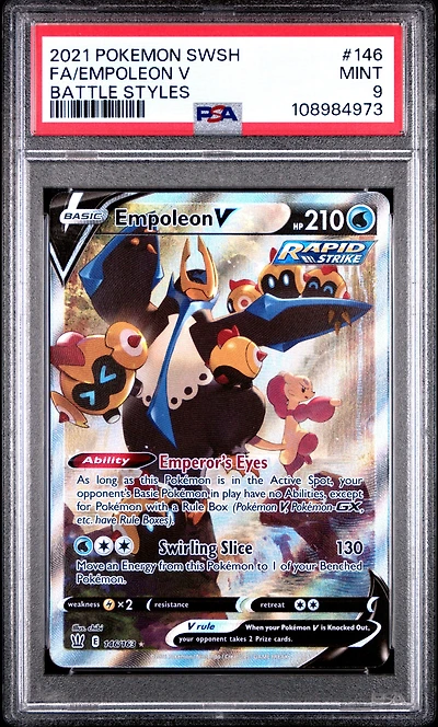 2021 Pokemon Sword & Shield Battle Styles Full Art/empoleon V PSA