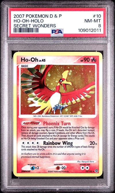 2007 Pokemon Diamond & Pearl Secret Wonders 10 Ho-oh-holo PSA