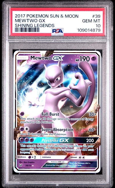 2017 Pokemon Sun & Moon Shining Legends Mewtwo Gx PSA