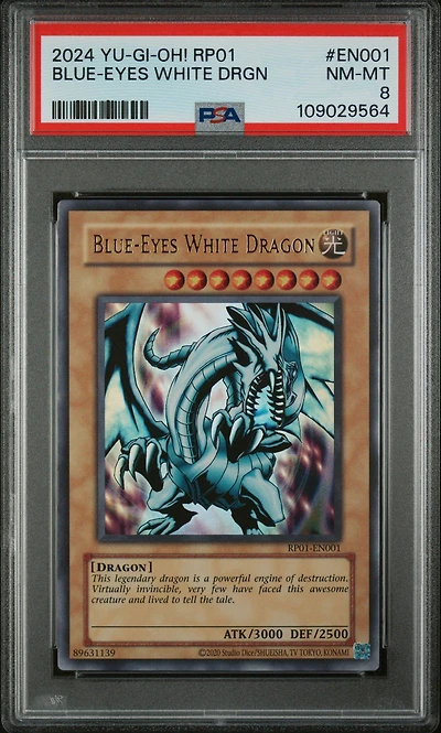 2024 Yu-gi-oh! Rp01-retro Pack En001 Blue-eyes White Dragon PSA 8
