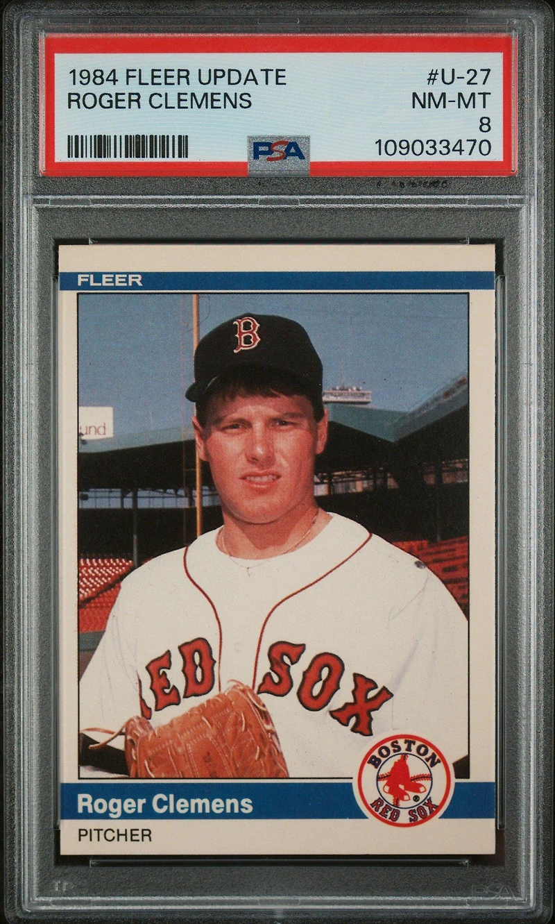1984 Fleer Update U-27 Roger Clemens PSA 8
