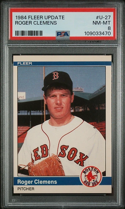 1984 Fleer Update U-27 Roger Clemens PSA 8