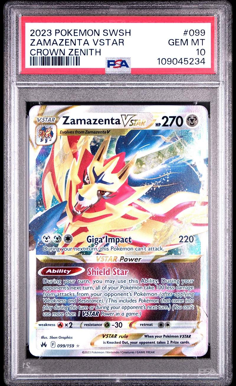 2023 Pokemon Sword And Shield Crown Zenith 099 Zamazenta Vstar PSA