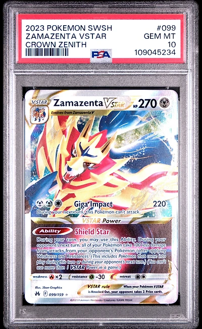 2023 Pokemon Sword And Shield Crown Zenith 099 Zamazenta Vstar PSA