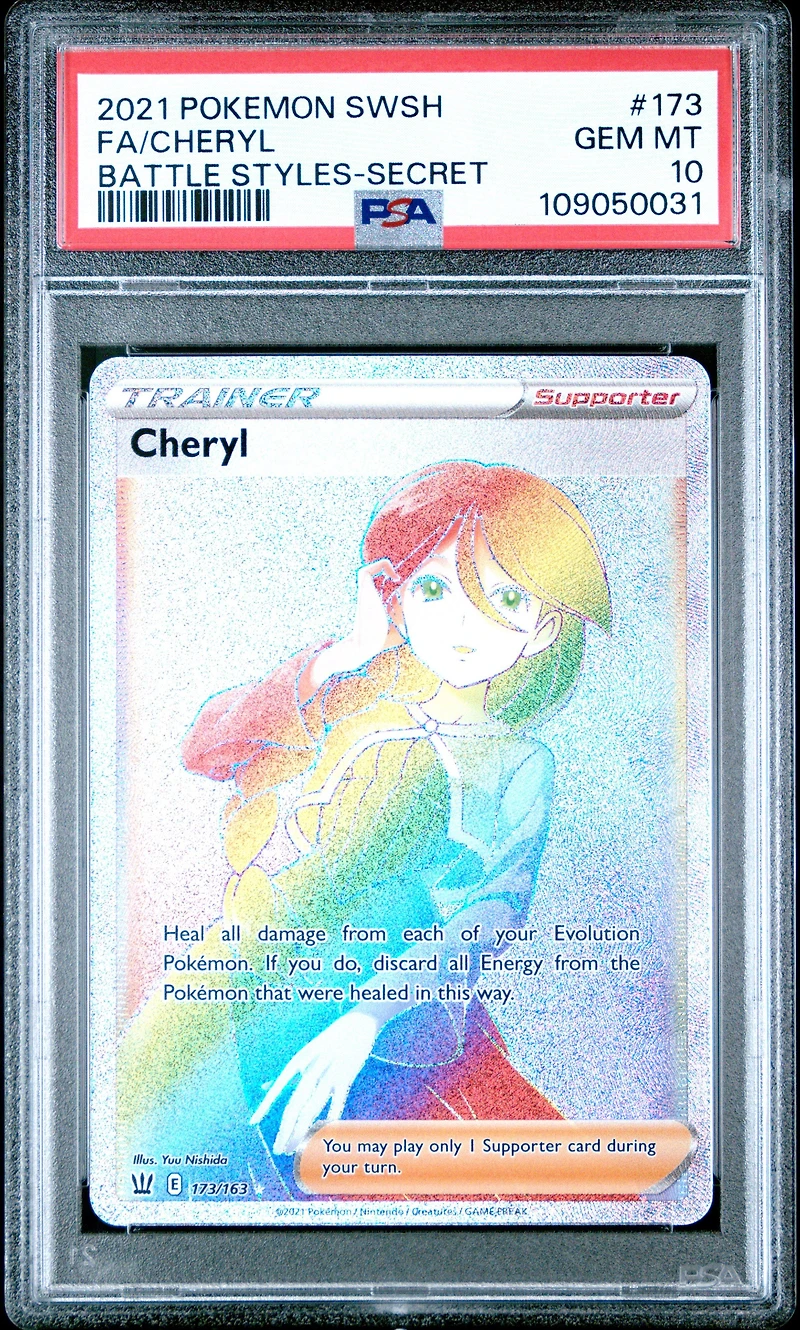 2021 Pokemon Sword & Shield Battle Styles 173 Full Art/cheryl Secret PSA 10