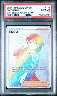 2021 Pokemon Sword & Shield Battle Styles 173 Full Art/cheryl Secret PSA 10