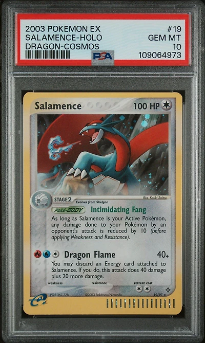 2003 Pokemon Ex Dragon 19 Salamence-holo Cosmos PSA 10