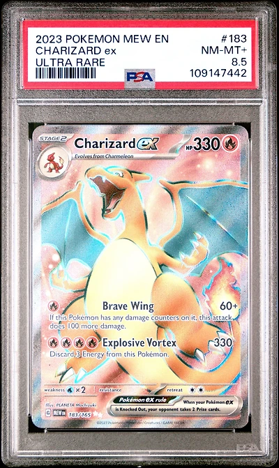 2023 Pokemon Mew En-151 183 Charizard Ex Ultra Rare PSA NM-MT+ 8.5