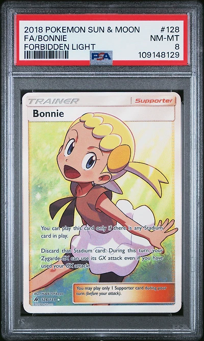 2018 Pokemon Sun & Moon Forbidden Light 128 Full Art/bonnie PSA