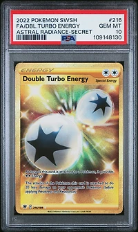 2022 Pokemon Sword & Shield Astral Radiance 216 Full Art/double Turbo Energy Secret PSA 10