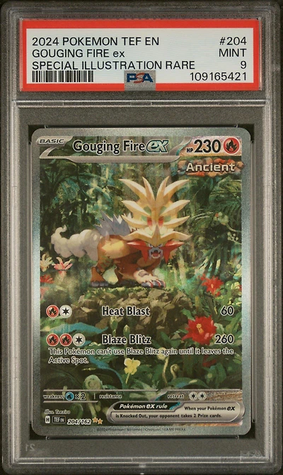 2024 Pokemon Tef En-temporal Forces 204 Gouging Fire Ex Special Illustration Rare PSA