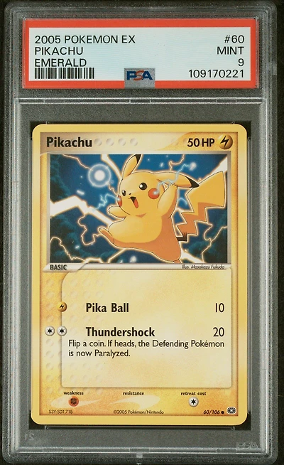 2005 Pokemon Ex Emerald 60 Pikachu PSA