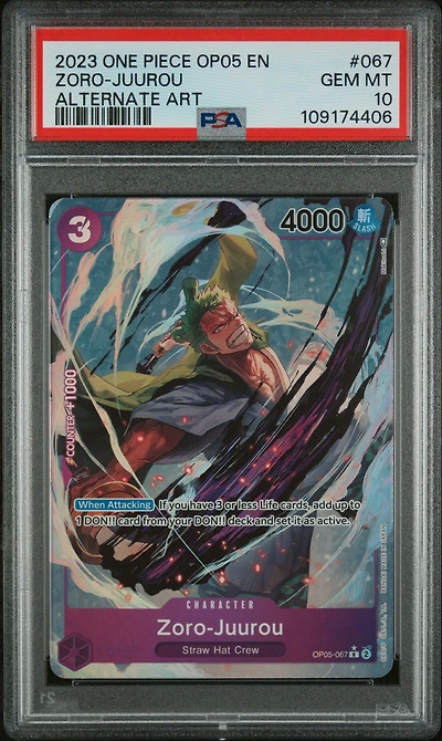 2023 One Piece Op05-awakening Of The New Era 067 Zoro-juurou Alternate Art PSA 10