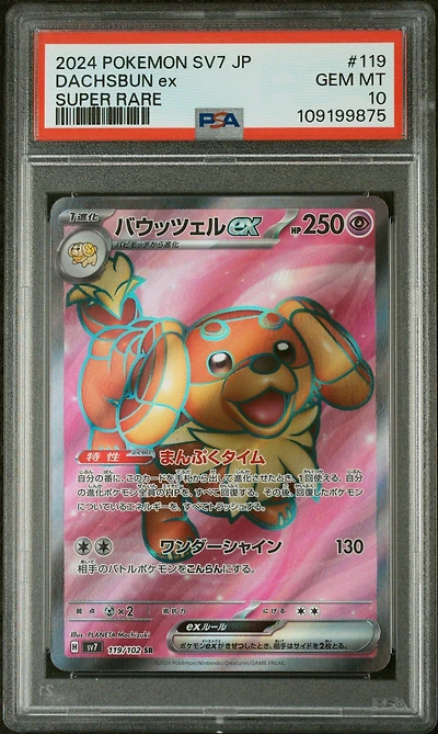 2024 Pokemon Japanese Sv7-stellar Miracle 119 Dachsbun Ex Super Rare PSA 10