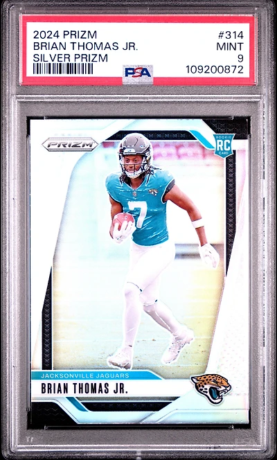 2024 Panini Prizm 314 Brian Thomas Jr. Silver Prizm PSA 9