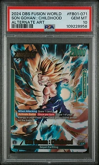 2024 Dragon Ball Super Card Game Fusion World Awakened Pulse Fb01-071 Son Gohan : Childhood Alternate Art PSA 10